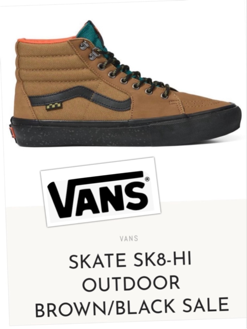 Vans Outdoor Skate Sk8-Hi's leather Super Grip Sneakers size Men’s 8.5 Women’s 7